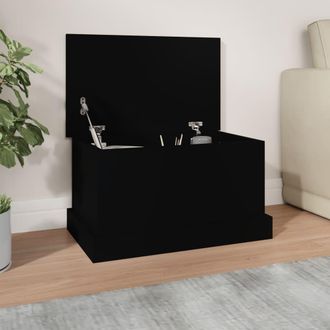vidaXL Ba&uacute;l De Almacenaje Madera Contrachapada Negro 50x30x28 Cm Vidaxl