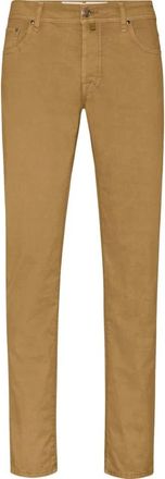 Jacob Cohen Slim Fit Gewassen Katoen Denim Jeans - Heren - Slim Fit Jeans - Bruin - W31 - Katoen - Jeans