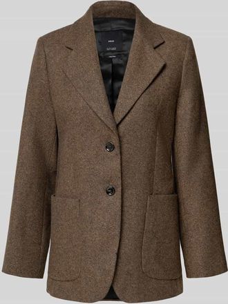 Mango Blazer aus Woll-Mix mit Viskose-Anteil Modell PIPER in Dunkelbraun, Gr&ouml;&szlig;e XL