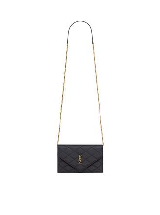 Saint Laurent PARIS WALLET WITH CHAIN IN GRAIN DE POUDRE EMBOSSED LEATHER - Saint Laurent - Woman