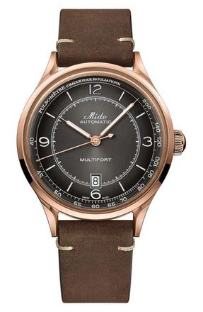 Mido Baroncelli Automatic Bracelet Watch, 29mm in Brown/Black/Rose Gold at Nordstrom