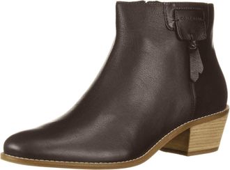 Cole Haan Womens Joanna Bootie In Dark Brown Tumbled