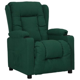 vidaXL Sill&oacute;n Reclinable De Tela Verde Oscuro Vidaxl