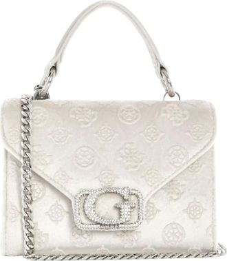 Guess Handbags, female, White, Size: ONE SIZE Zalina Mini Top Handle Flap