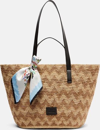 Missoni Zigzag Large raffia basket bag