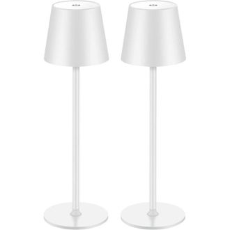 OEM L&aacute;mparas De Mesa Led Regulables (2 Unidades), Inal&aacute;mbricas, Recargables, Luz C&aacute;lida De 3000 K, Para Interior Y Exterior, Con Conector Tipo C, De Alumi