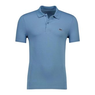 Lacoste Tops, Heren, Blauw, M, Blauwe poloshirt met korte mouwen