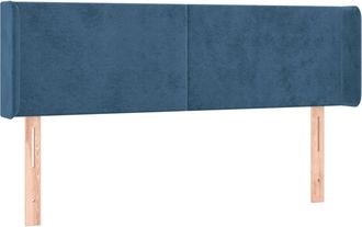 vidaXL Cabecero De Terciopelo Azul Oscuro 147x16x78/88 Cm Vidaxl