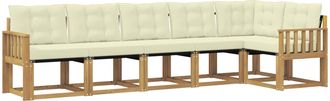 vidaXL Conjunto De Sof&aacute;s De Exterior 6 Uds. Blanco Y Crema Vidaxl
