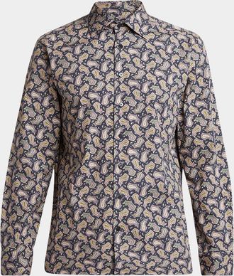 Etro Mens Paisley Stretch Sport Shirt