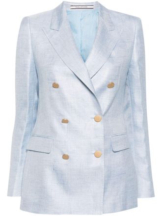 Tagliatore Blazer doppiopetto in lino - Blu