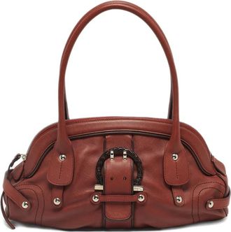 Ferragamo Borsa a spalla Gancini in pelle - Marrone