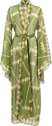 Johanna Ortiz Abito lungo con motivo geometrico - Verde
