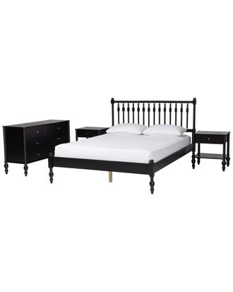 Baxton Studio Denita Spindle 4Pc Bedroom Set