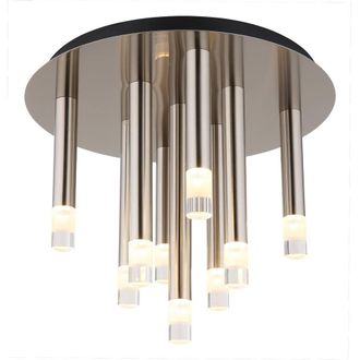 Netlighting Ryan Multi Arm Semi Flush Ceiling Lamp Nickel Matt 9x G9 in Grey
