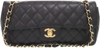 Chanel Pre-owned Vintage Schoudertas - Dames - Vintage Schoudertas - Zwart - ONE Size - Leer - Vintage