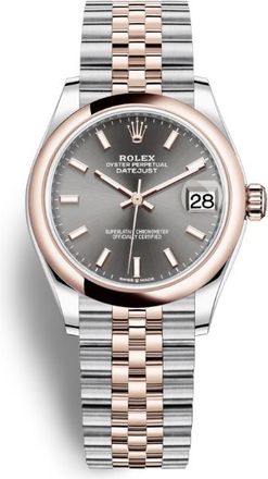 Rolex Datejust 31 Dark Rhodium Dial Automatic Ladies Steel and 18kt Everose Gold Jubilee Watch 278241DRSJ