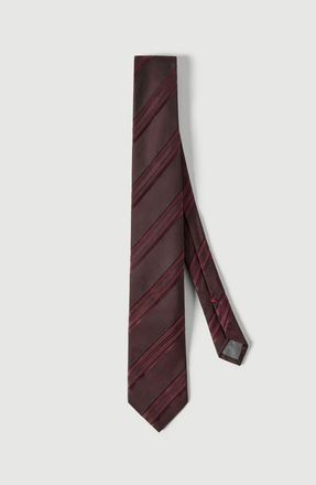 Brunello Cucinelli Textured striped silk tie in Burgundy at Nordstrom