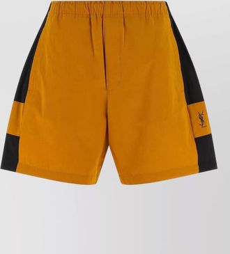 Saint Laurent cotton color-block bermuda shorts