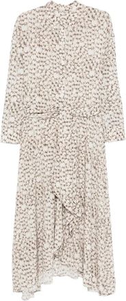Isabel Marant Abito in seta con stampa all-over - Toni neutri
