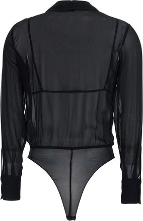 Elisabetta Franchi Womens Top Georgette V-Neck Black Tops