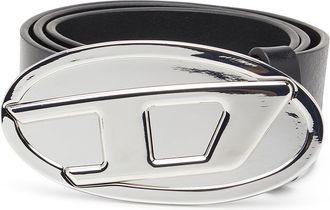 Diesel 4cm leather belt with Oval D plaque - Belts - Woman - Black