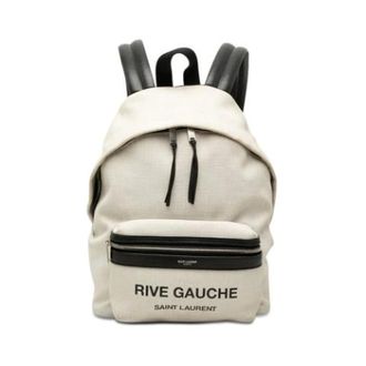 Saint Laurent Pre-owned Linen Backpack - unisex - Saint Laurent Vintage - Vintage Backpacks - White - ONE SIZE - Pre-owned