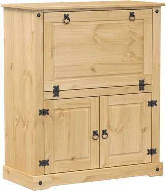 Berkfield Home Wine Cabinet Corona 97x45x114 cm Solid Wood Pine in Brown | Size: 97 x 45 x 114 cm