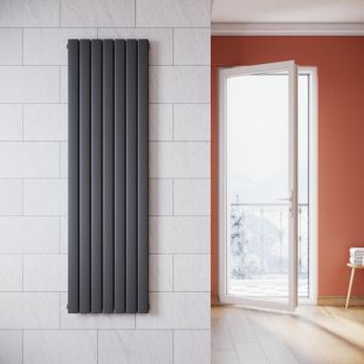 Elegant Lighting Elegant - Radiadores De Agua Caliente 1800 X 542 X 48 Mm,radiador De Sal&oacute;n Potencia 938 W,doble Capa Vertical,conexiones Centrales G 1/2 - Antracita