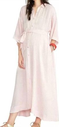 Hatch The Elsa Stripe Linen Blend Maxi Dress In Rose