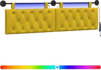 vidaXL Cabecero Colgante Amarillo Terciopelo Vidaxl