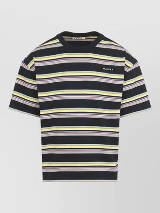 Marni striped crew neck cotton jersey t shirt