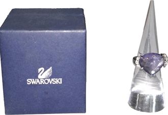 Swarovski Ring met Swarovski-kristallen in paars rhodiummetaal