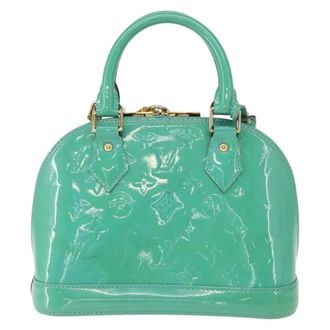 Louis Vuitton Alma Monogram Vernis Blue Patent_Leather Handbag (Pre-Owned)