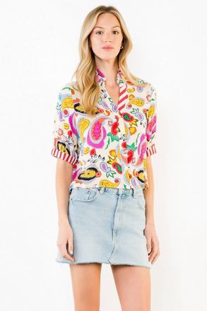 THML Clothing Pop Paisley Top In Cream