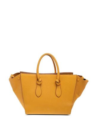 Celine Tie leather tote bag - women - Leather - One Size - Yellow