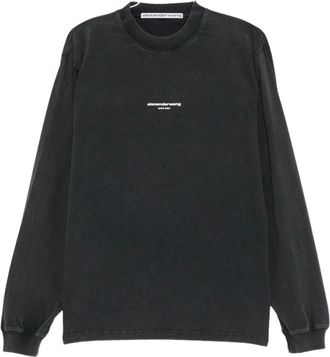 Alexander Wang Logo-Print High Neck Jumper - female - Alexander Wang - Sweatshirts - Black - L - Sweatshirts & Hoodies