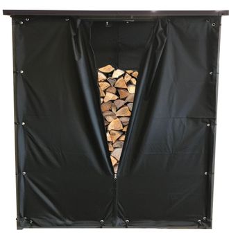 Quick-Star Wetterschutz Set Front Und R&uuml;ckwand F&uuml;r Kaminholzunterstand Xxl 185x70x185cm Pvc Schwarz