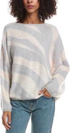 Brodie Brushed Zebra Crewneck Cashmere Sweater