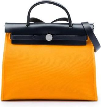 Herm&egrave;s Vintage, unisex, Geel, ONE Size, Leer, Pre-owned Herbag Zip 31