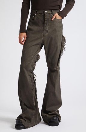 Rick Owens Bolan Distressed Bootcut Jeans in Dust Combo at Nordstrom, Size 30
