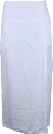 Eleventy White Linen Long Skirt