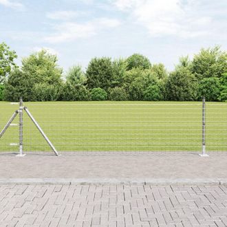 Berkfield Home Fence Posts Set of 26 Galvanised steel 3.2 x 3.2 x 70 cm Fencing in Silver