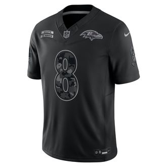 Nike Lamar Jackson Baltimore Ravens Salute to Service Nike Mens Dri-FIT NFL Limited Jersey in Black | SSLM00AF33-D84