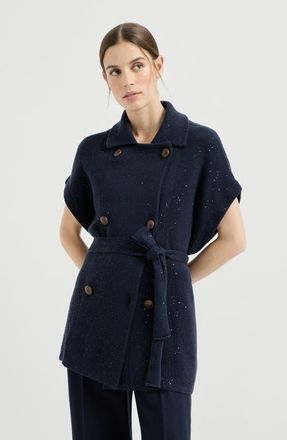 Brunello Cucinelli Cotton Diamond yarn vest in Blue at Nordstrom, Size Xx-Large Eu