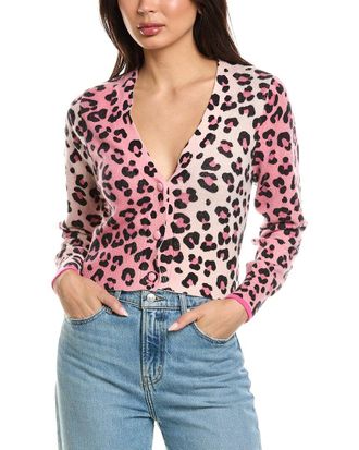 Brodie Lauren Leopard Cropped Cashmere Cardigan