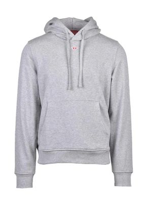 Diesel Grey Cotton Mens Hoodie Sweatshirt