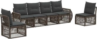 vidaXL Conjunto De Sof&aacute;s De Jard&iacute;n 6 Uds. Gris Y Gris Oscuro Vidaxl