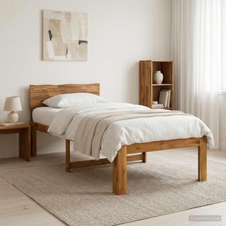 vidaXL Vidaxl Letto Singolo Con Testiera Rostock Naturale 90 X 200 Cm