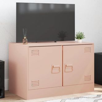vidaXL Mueble Para Tv De Acero Rosa 67x39x44 Cm Vidaxl